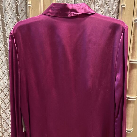Kate Hill Fuchsia Rose Pink 100% Silk Blouse - sz 12 - - Picture 3 of 5
